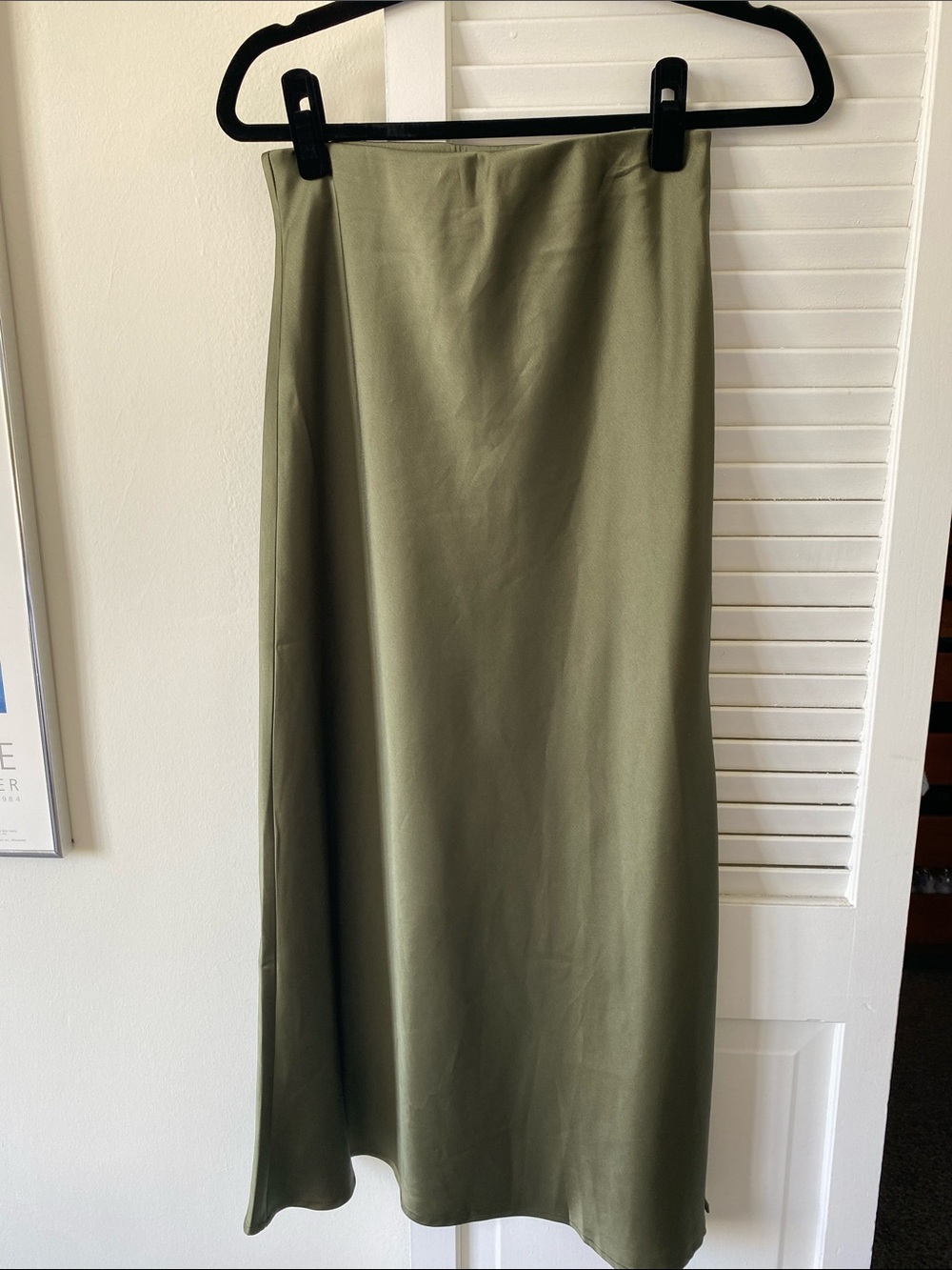Women's Olive Maxi Skirt — Sleek A-Line Silhouette